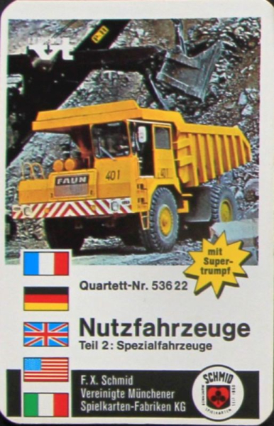Schmid Spiele "Nutzfahrzeuge Teil 2" 1972 Cardgame (10449)